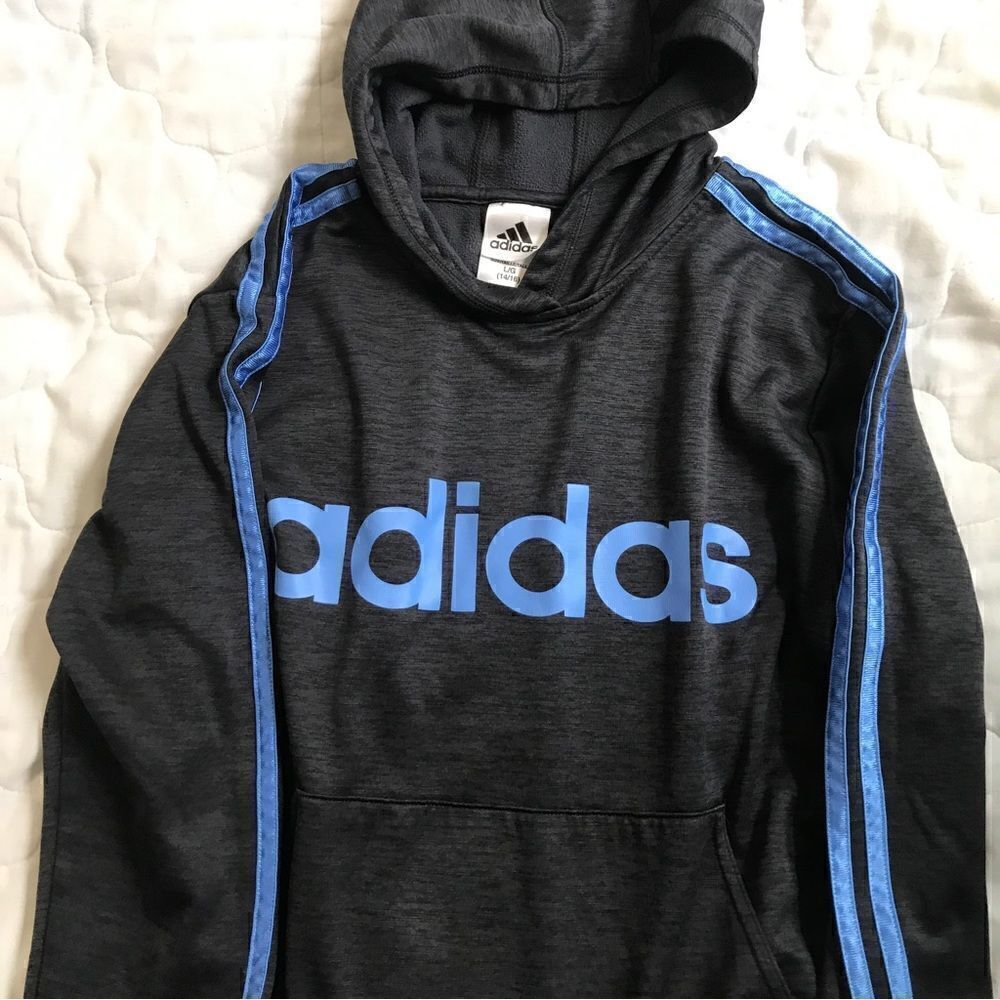 Adidas boys sports hoodie sweatshirt size L
